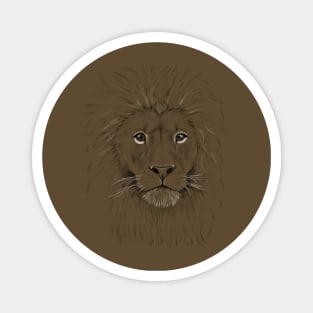 Black and White Lion Magnet